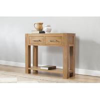 Milano Oak 2 Drawer Hall Table with Shelf