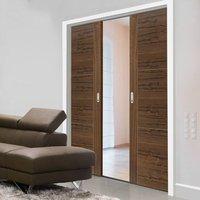 Mistral Walnut Double Pocket Doors - Prefinished