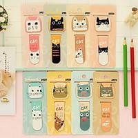 Mini Magnetic Cartoon Cat Bookmark for Student (Random Colors)