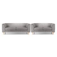 Mina Fabric 3 and 2 Seater Suite Andre Grey