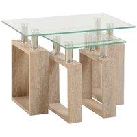 milan glass top table nest