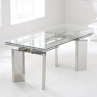 millicent 160cm glass extending dining table