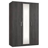 minnesota 3 door mirrored wardrobe chocolate oak