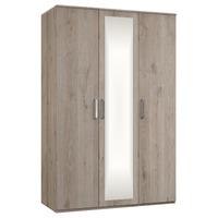 minnesota 3 door mirrored wardrobe natural oak