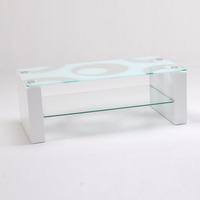 Mirage Coffee Table In Pattern Glass With White High Gloss Frame