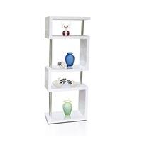 miami slim high gloss shelving unit white