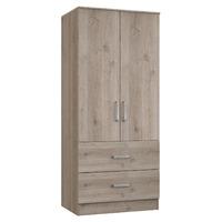 Minnesota 2 Door 2 Drawer Wardrobe Natural Oak