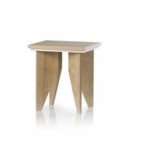 Michigan Wooden Lamp Table Sqaure In Oak And Cream