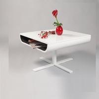 Mia Wooden Coffee Table In White With Shelf