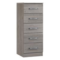 Minnesota 5 Drawer Tallboy Grey Oak