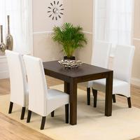 milan dark oak dining table and 4 verona chairs