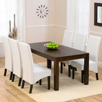 milan dark oak dining table and 6 verona dining chairs