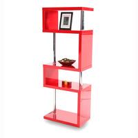 Miami Slim High Gloss Shelving Unit Red