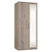 Minnesota 2 Door Mirrored Wardrobe Natural Oak