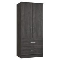 minnesota 2 door 2 drawer wardrobe chocolate oak