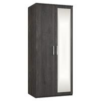 minnesota 2 door mirrored wardrobe chocolate oak