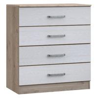 Minnesota 4 Drawer Chest Natural Oak and Flakewood White