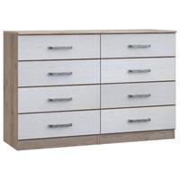 Minnesota 8 Drawer Chest Natural Oak and Flakewood White