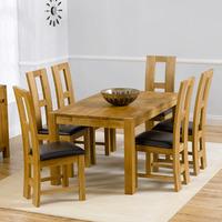 milan oak dining table and 6 louis dining chairs