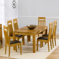 milan oak dining table and 6 monte carlo dining chairs