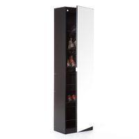 mirrored shoe cabinet in black 180cm