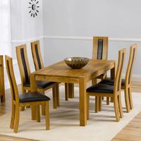 Milan Oak Dining Table And 6 Havana Dining Chairs