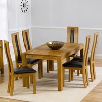 milan oak dining table and 6 havana dining chairs