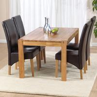 milan oak dining table and 4 roma chairs