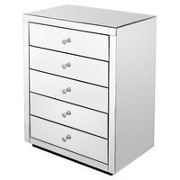 Mirrored Five Drawer Chest