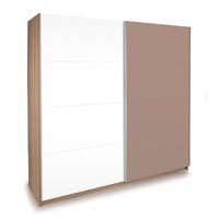 Miami Double Sliding White and Gloss Wardrobe