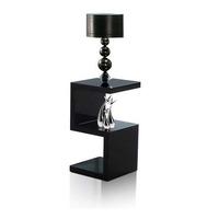 Miami Side Table In Black High Gloss With S Shape Design
