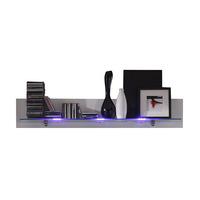 Mikado Wall Shelf In White Gloss With Clear Glass And LED Light