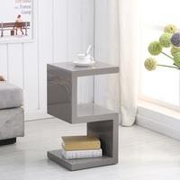Miami Side Table In Stone High Gloss With S Shape Design