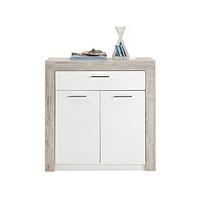 Midas Wooden Shoe Storage Cabinet In Sand Oak And White