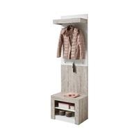 Midas Wall Mounted Hallway Stand In Sand Oak And White