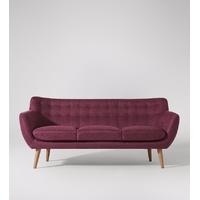 Mimi three-seater sofa in warm plum