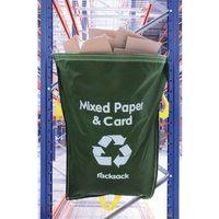 mixed paper and card waste green racksack