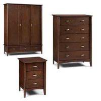 minuet 3 drawer bedside 5 drawer chest and 3 door wardrobe set