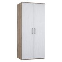 minnesota 2 door wardrobe natural oak and flakewood white