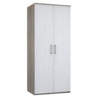 minnesota 2 door wardrobe grey oak and flakewood white