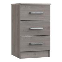 minnesota 3 drawer bedside grey oak