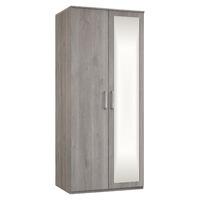 minnesota 2 door mirrored wardrobe grey oak