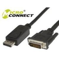 Microconnect DisplayPort - DVI 24+1 M-M 2m - video cable adapters (DisplayPort, Male/Male, Black)