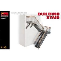 miniart 135 scale building stairs plastic model kit grey