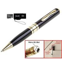 Mini DVR Video Pen - Gold-accented Executive Pen w/Micro SD Slot Expandable to 8gb, Captures High Res Photos and Video w/Sound. Includes 2gb Card