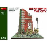 miniart 135 scale infantry in the city diorama plastic model kit grey