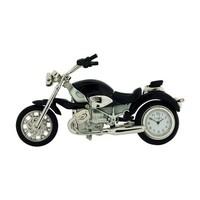 Miniature Black Speeding Racer Motorbike Novelty Collectors Clock - 9042BK