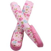 Minene Pink Flowers Slipper Socks - 12-18 Months