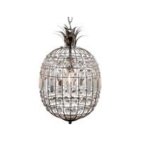 Miranda Pendant Chandelier, Clear Glass and Nickel