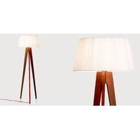 Miller Floor Lamp, Walnut and Red